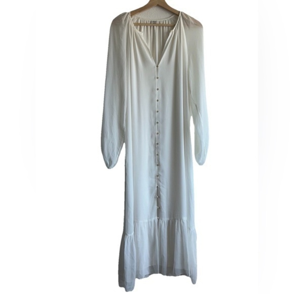 Aritiza Wilfred White Santiago Long Sleeve Midi Dress Sz. S